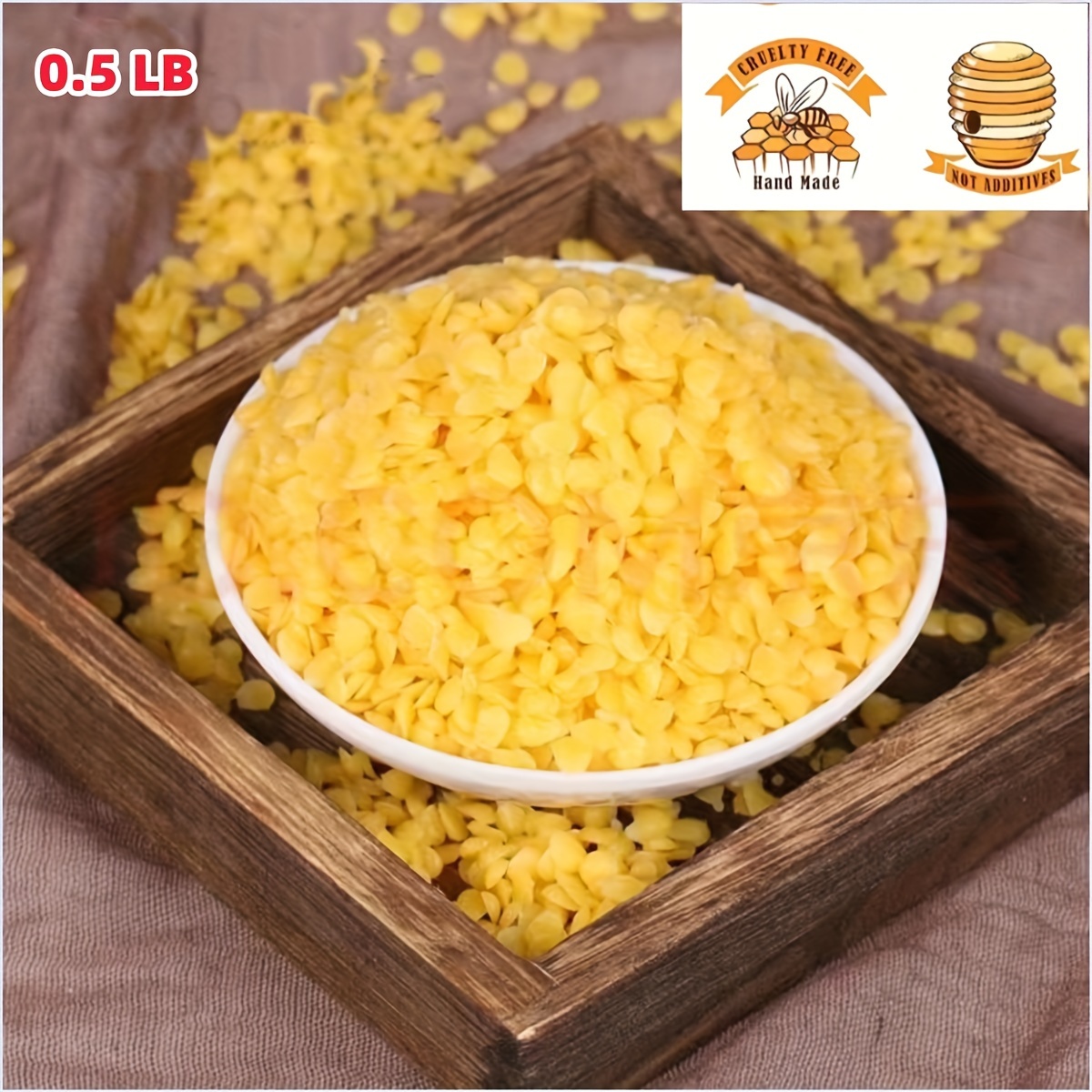 453g Yellow Beeswax Pellets, 100% Natural, For Skin, Face, Body, And Hair  Care, Diy Cream, Lotion, Lip Balm, Candle, And Soap Making