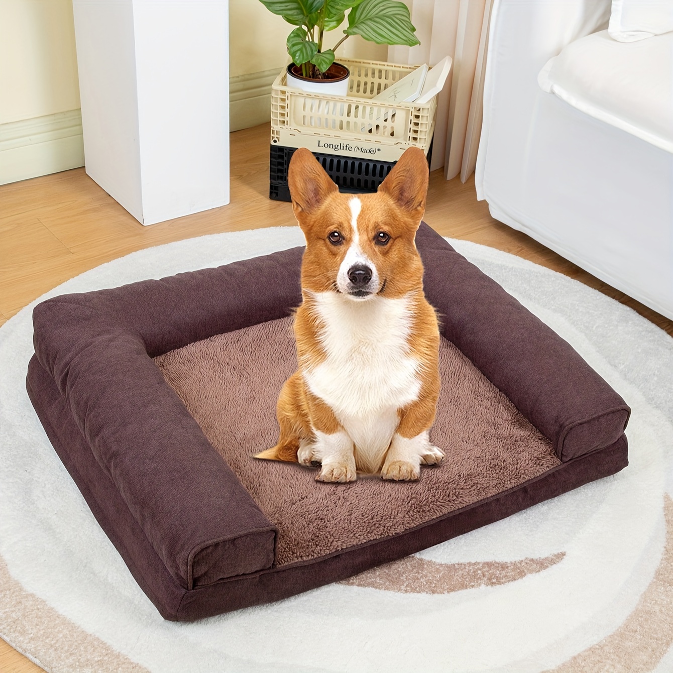 Plush Orthopedic Dog Bed Waterproof Cover Anti slip Egg Foam - Temu