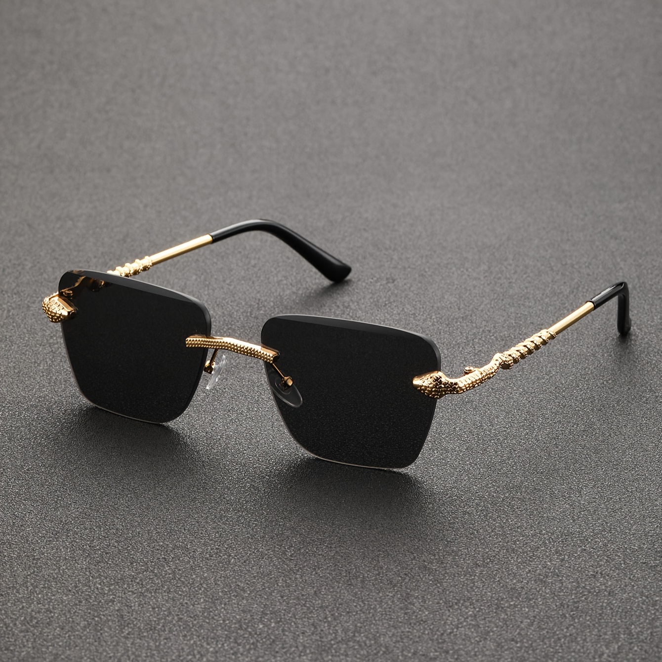 

1pair Of Zinc Alloy Frameless, Snake-shaped Fashion Glasses