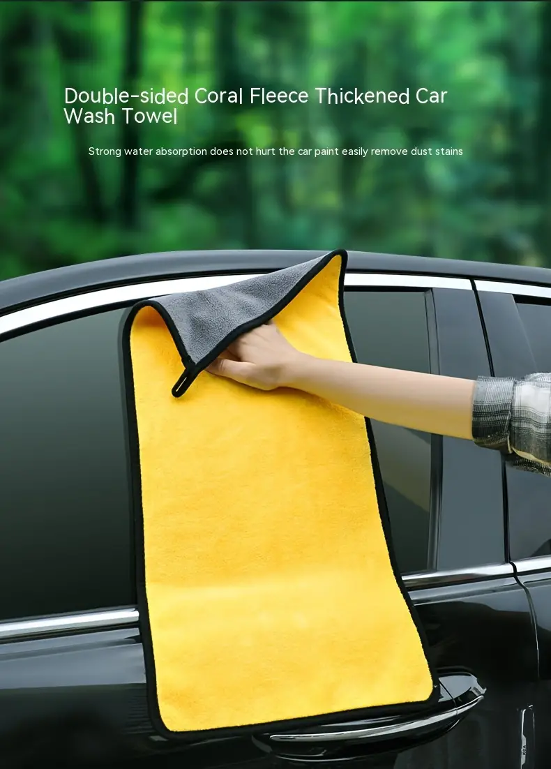 Double Sided Coral Velvet Car Wash Towel Car Cleaning Cloth - Temu
