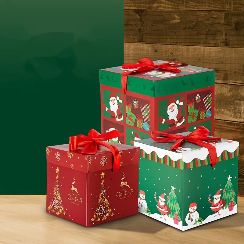 Boîte-cadeau De Décoration De Noël, Boîte D'emballage Cadeau De