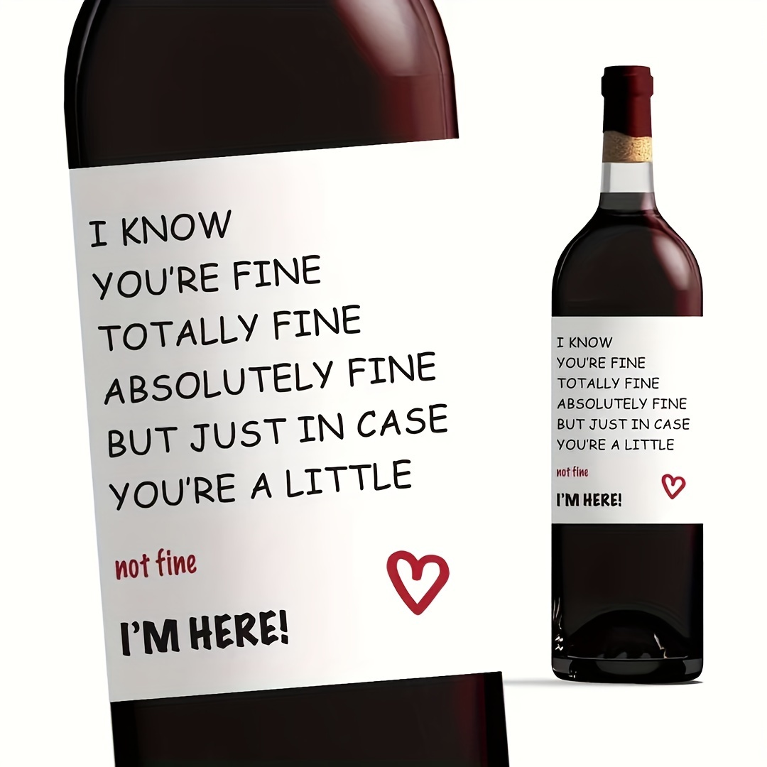 5pcs Funny Bottle Label Encouragement Gift Wine Bottle Stickers For Friends