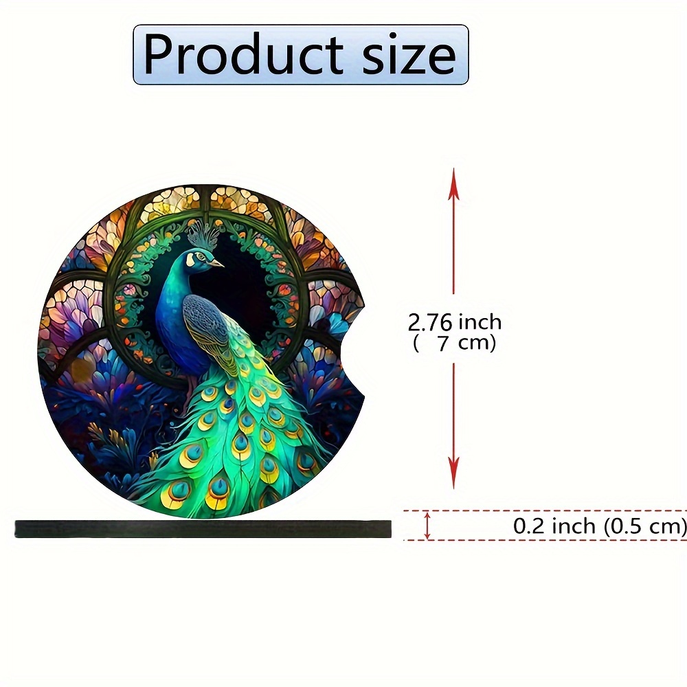 2pcs/set Sottobicchieri Per Auto Con Motivo Di Pavone, Sottobicchieri Per  Tazze D'acqua Per Tavolo Da Pranzo In Famiglia, Decorazioni Per Auto E  Regali - Temu Italy