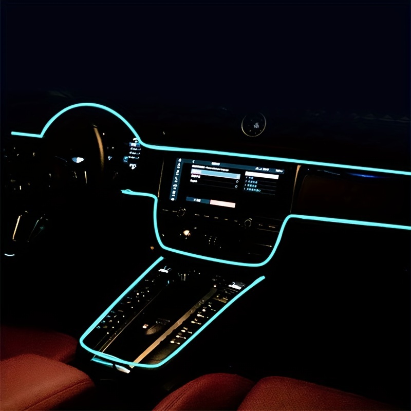 Bande lumineuse néon LED pour voiture, 3 m, fil électroluminescent  lumineux, lumière stroboscopique à froid pour décoration intérieure de  voiture