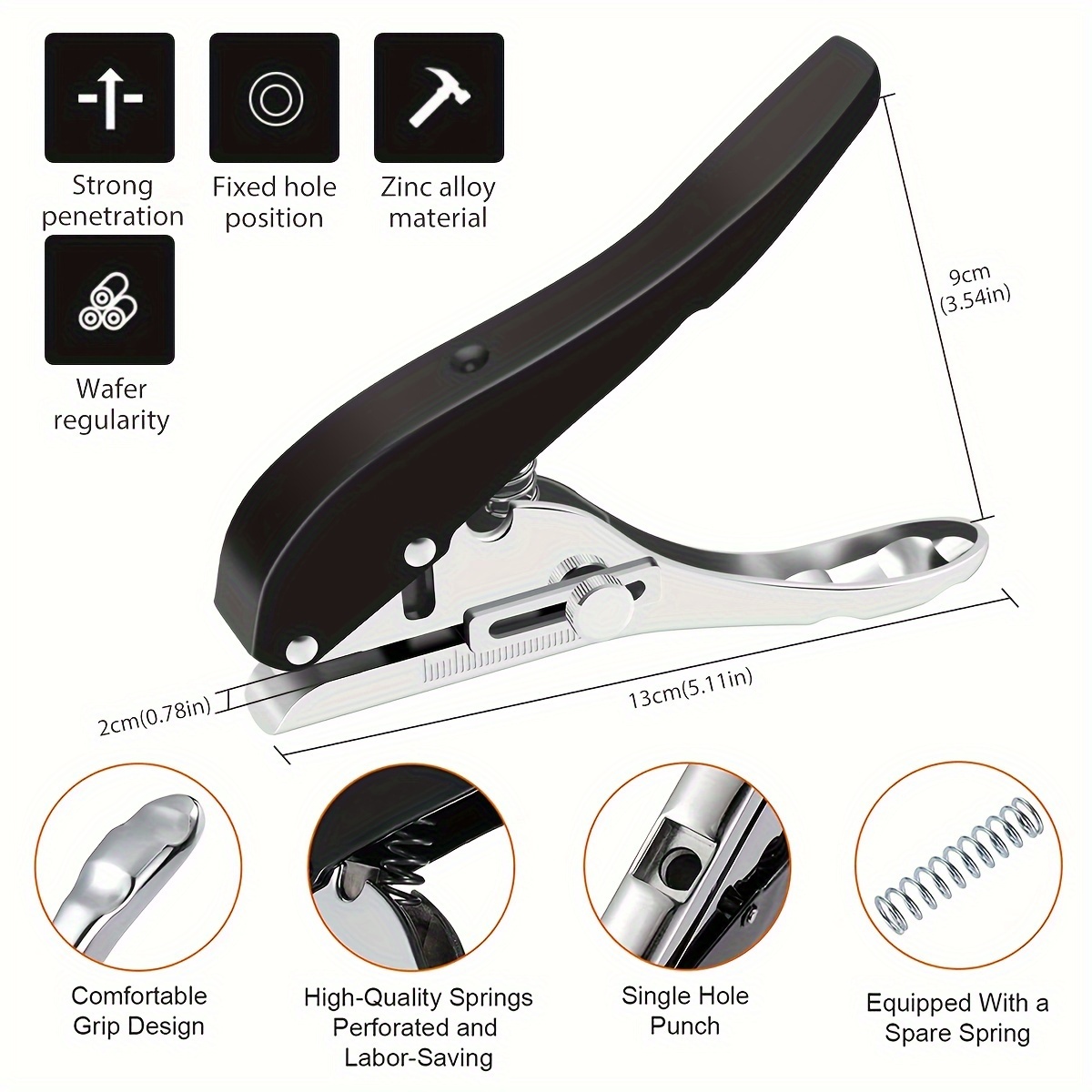 Contains Single Hole Punch Heavy Duty Hole Puncher Portable - Temu