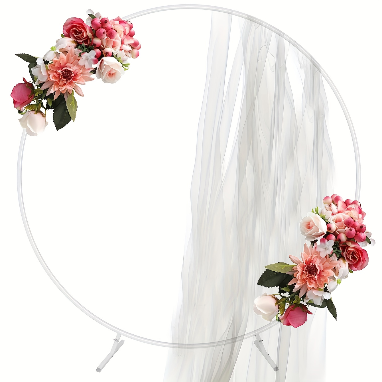 Balloon Circle Metal Frame Wedding Arch Backdrop Stand - Gold 4 ft