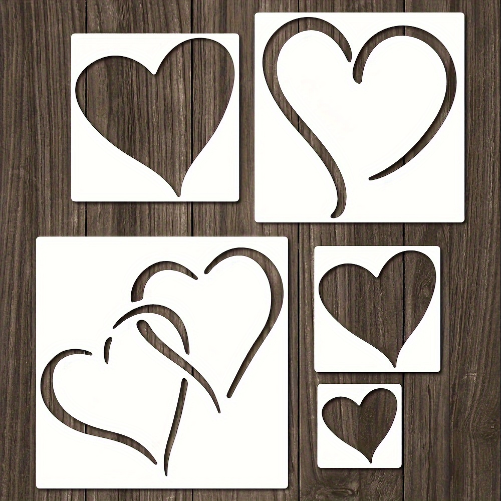 Hearts Stencil Love Painting Wall Furniture Wood Wedding Rusable Crafts Art  TE65