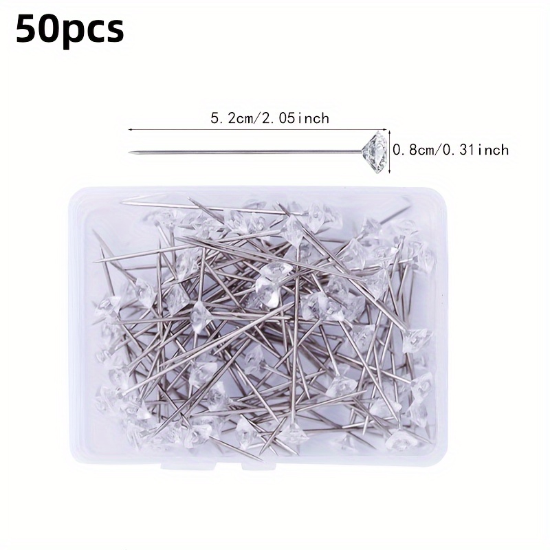  100pcs Corsage Boutonniere Pins, 2 Inch Bouquet Wedding  Corsages Pins Flower Diamond Pins Clear Straight Pins Crystal Head Pin for  Bouquet Crafts DIY Wedding Bridal Accessories