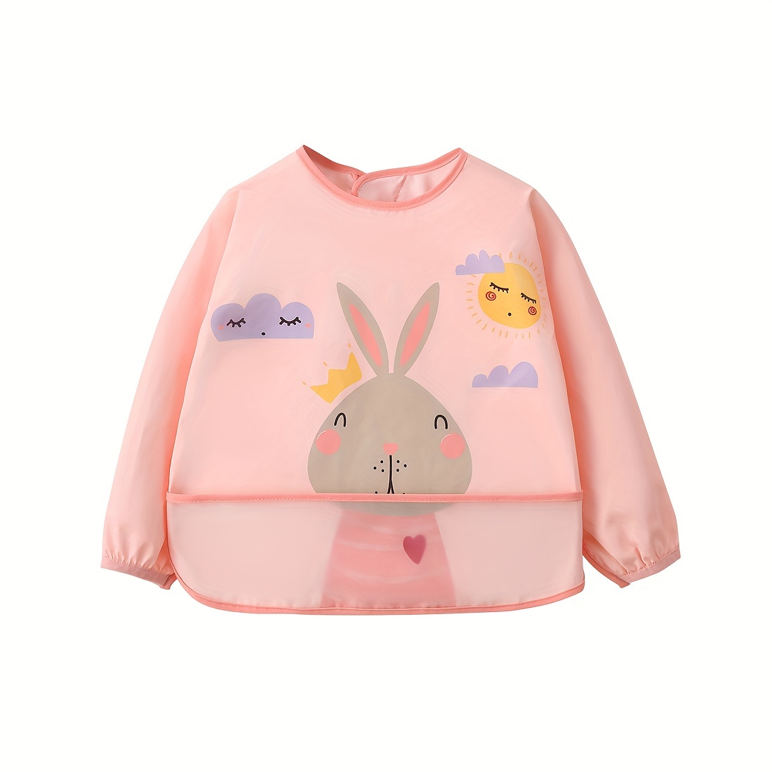 A Long-sleeved Bib For Babies That Protects Against Mess During , Perfect For Feeding Infants.