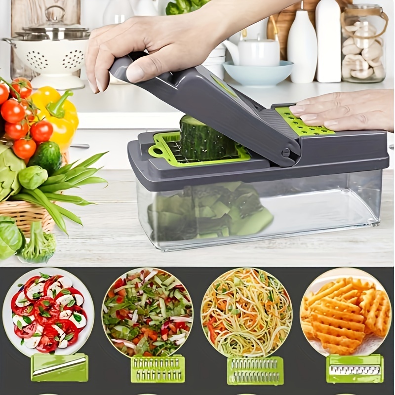 16 in 1 Vegetable Chopper With Container Manual Food Potato - Temu