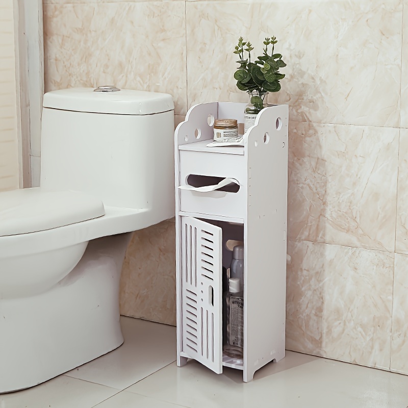 6-Tier Slim Bathroom Storage Cabinet Plastic Freestanding with