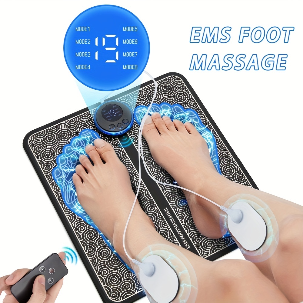 

Electric Ems Foot Massager Pad Relax Feet Acupoints Massage Mat Shock Muscle Stimulation Rechargeable And Remote Controlled Massager