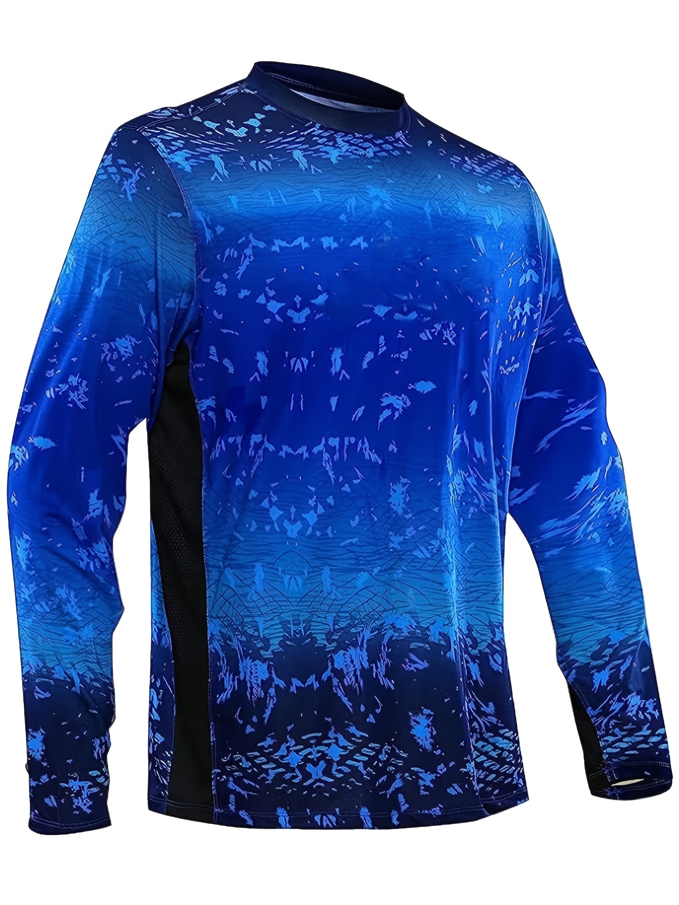 Men's Full Body Pattern Long Sleeve T-shirt, Anti-uv Sunscreen Sun