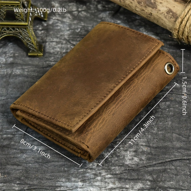 Chain Wallets for Men RFID Blocking Vintage Leather Bifold Wallet