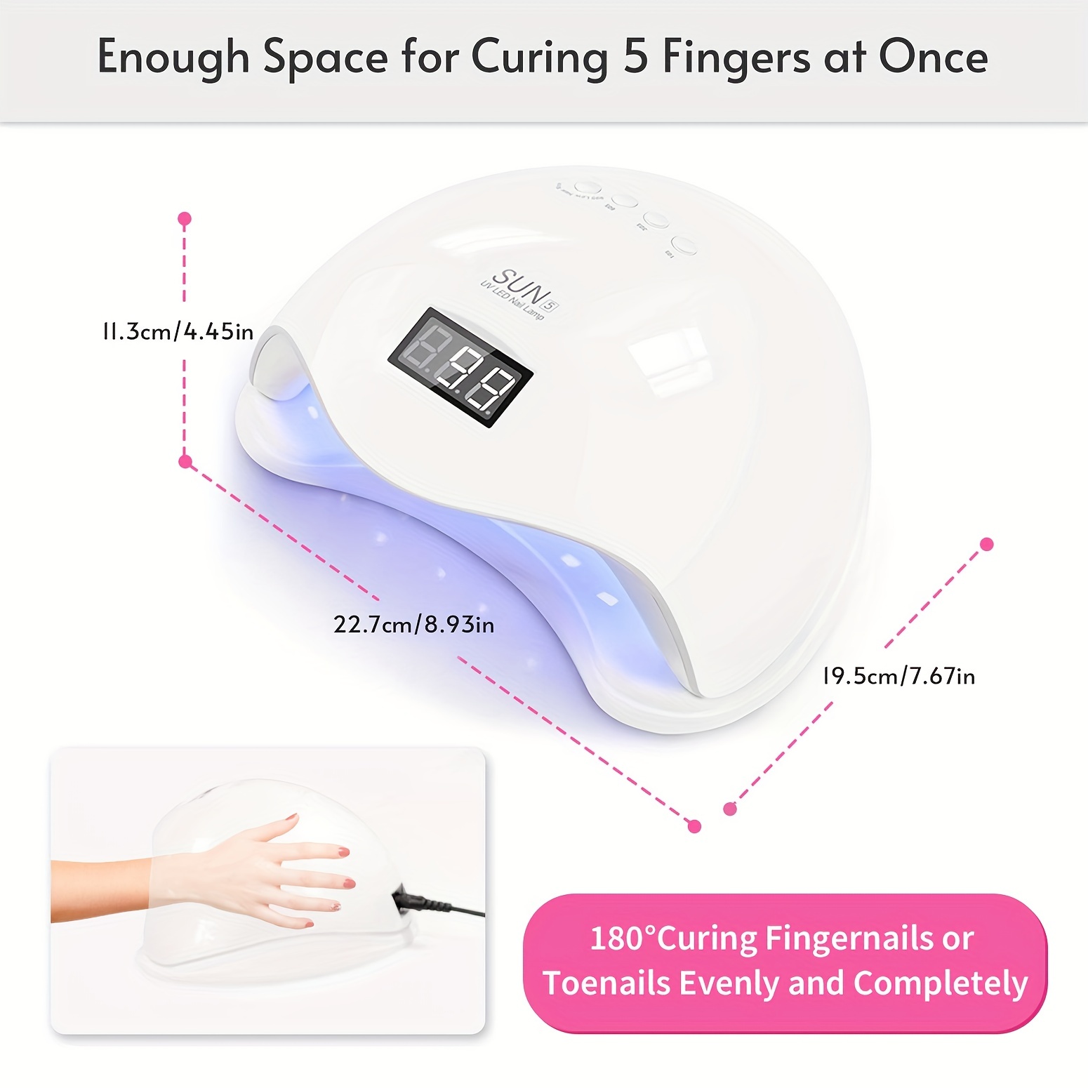 Nail Dryer, 48W UV LED Nail Lamp, with Automatic Sensor, Portable