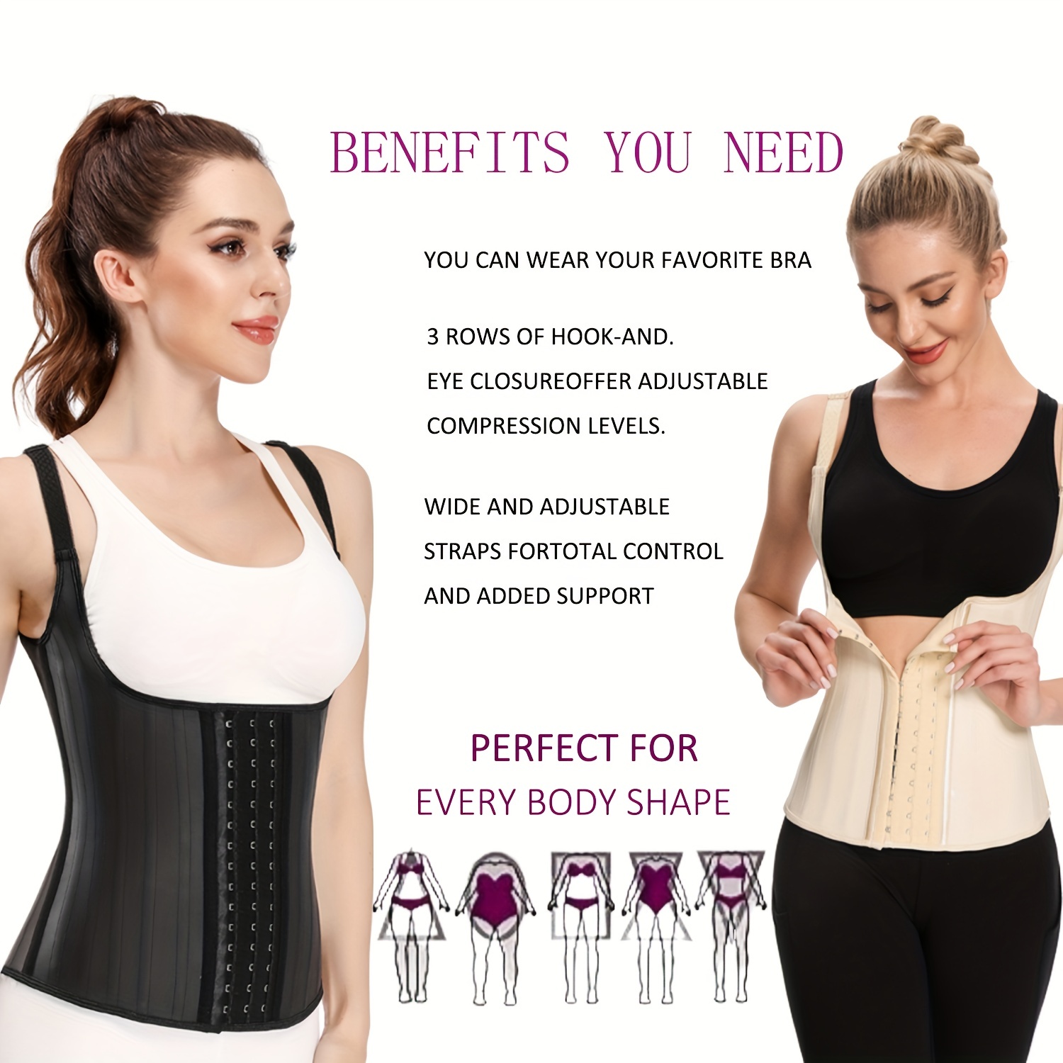 Simple Solid Corset Bustier Tummy Control Push Slimmer Body - Temu