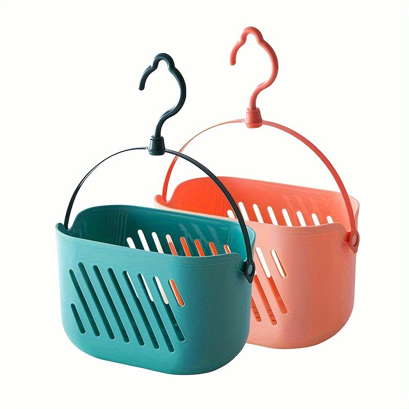 Plastic Hanging Shower Basket With Hook Makeup Organizer Basket