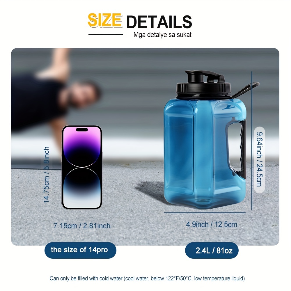 Large Capacity Leakproof Water Bottle With Handle For Outdoor Activities -  Bpa Free And Durable - Temu