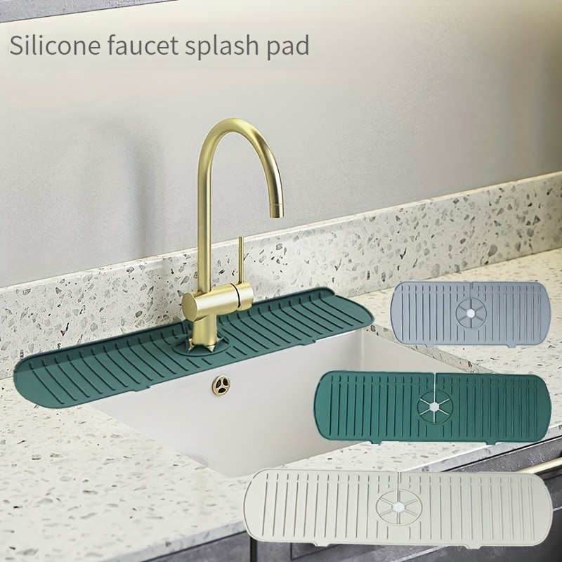 1pc Kitchen Faucet Sink Splash Guard Silicone Sink Splash Guard Behind  Faucet Splash Catcher Absorbent Mat For Kitchen Bathroom Sink Countertop  Protector Grey - Tools & Home Improvement - Temu