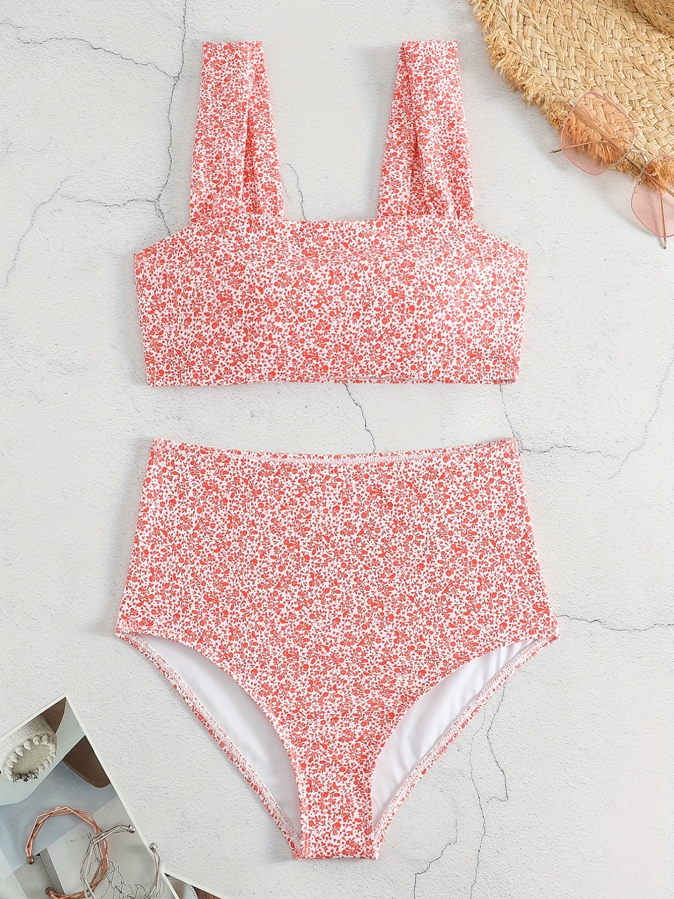 White Floral Tummy Control DD+ Wired Swimsuit