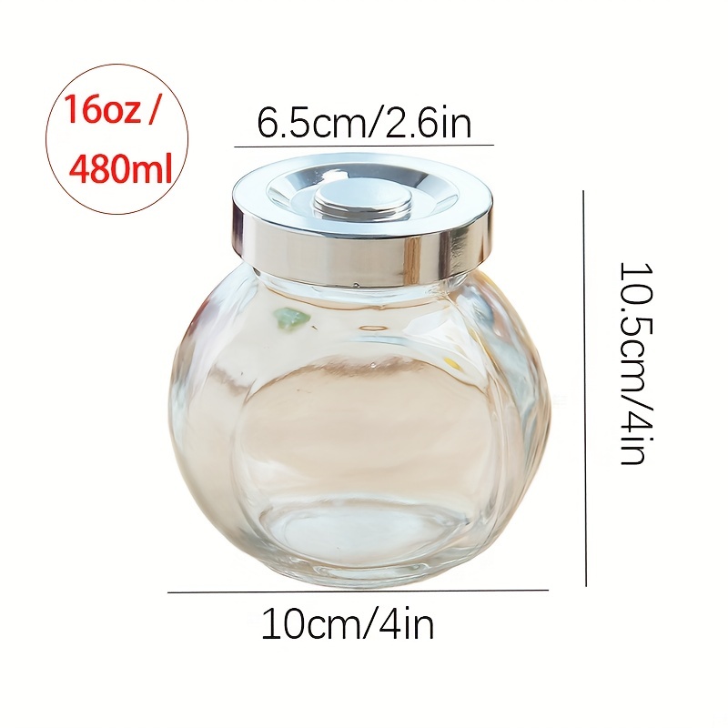 16 oz Clear Glass Jar with Silver Lid