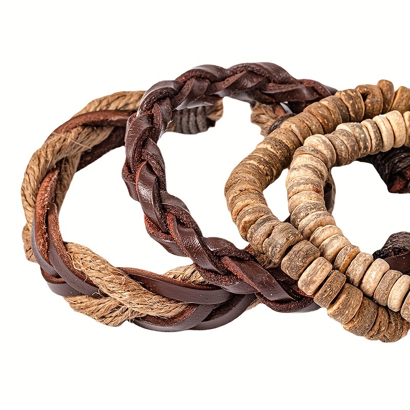Exotic Retro Men's Layer Faux Leather Bracelet