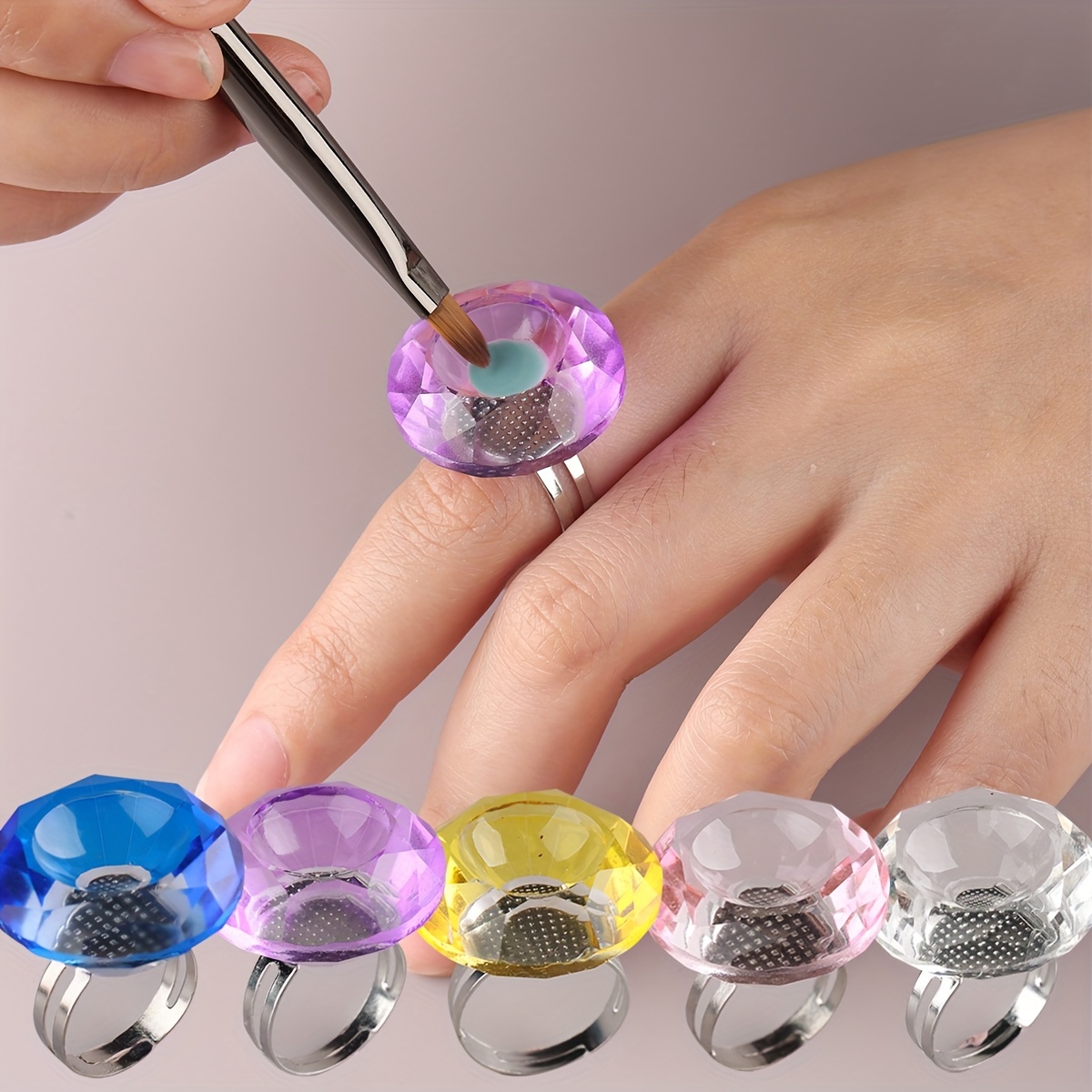 Resin Polish Palette Display Holder Nail Art Paint Gel Color Pigment Ring  Plate