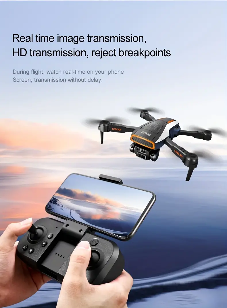 lu50 drone equipped with esc high definition hd electronic governor dual camera four sided obstacle avoidance cool lighting one key takeoff landing 360 rolling stunt details 9