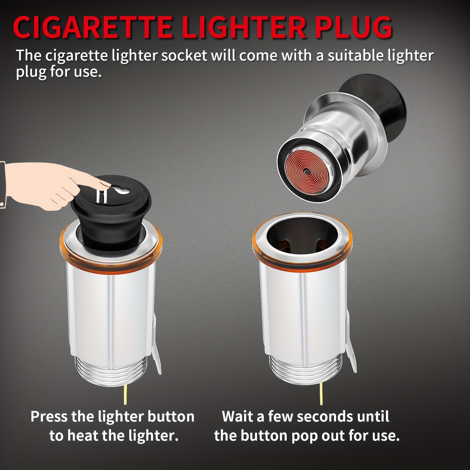 12v Cigarette Lighter Socket Cigarette Lighter Plug Car - Temu