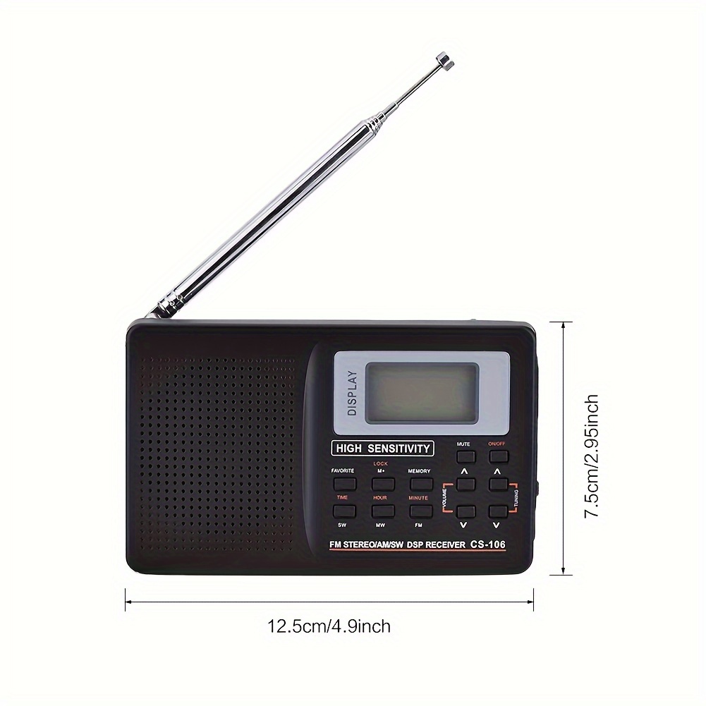 AM/FM Stereo Digital Tuning Pocket Radio in Gray