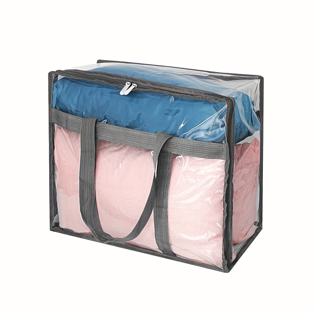 Extra Large Transparent Moving Bags With Zippers, Foldable Heavy-duty  Packing Bag, Waterproof Clothe Quilt Storage Bag - Temu