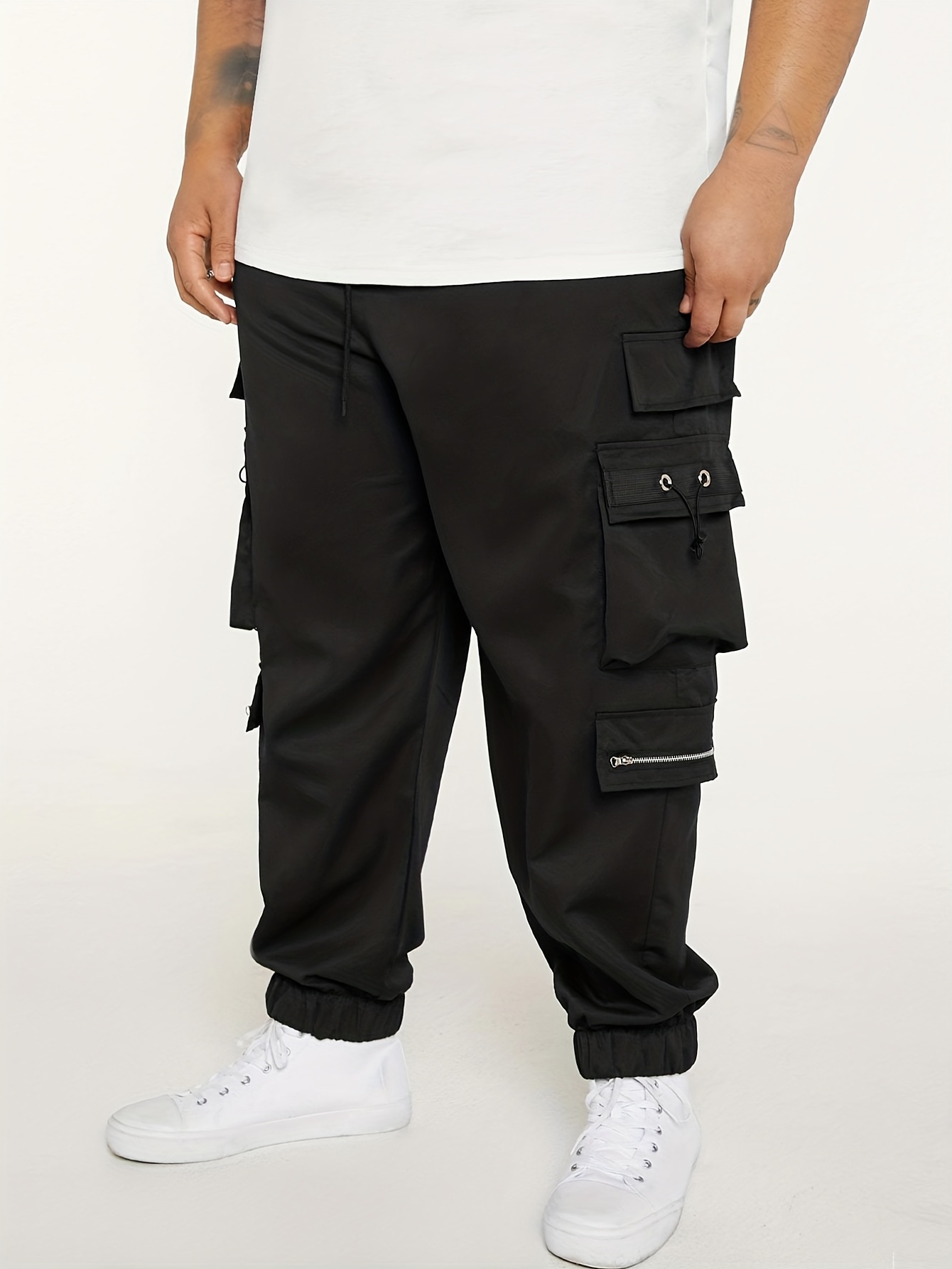 Men's Stylish Plain Color Casual Cargo Pants Casual - Temu United Kingdom