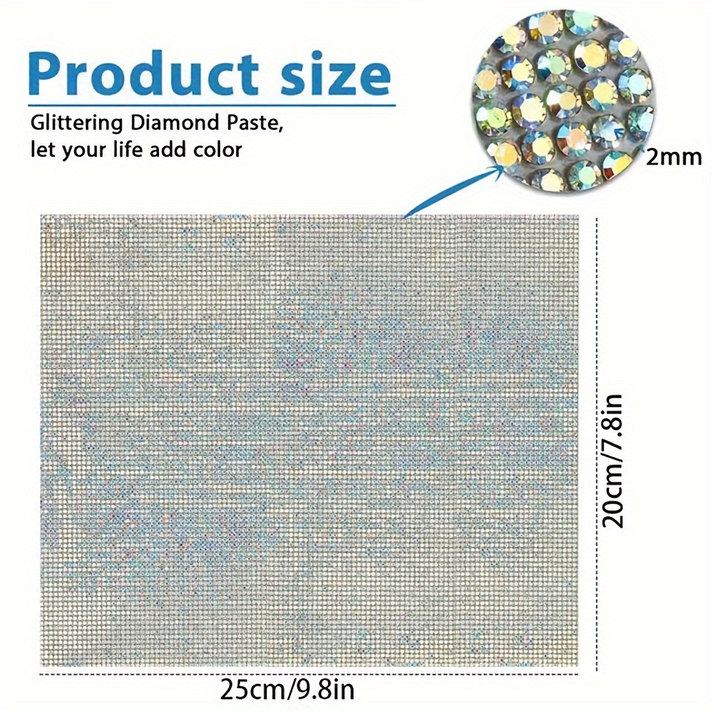 2 Sheets Rhinestone Sheets Adhesive Crystal Diamond Bling Sticker
