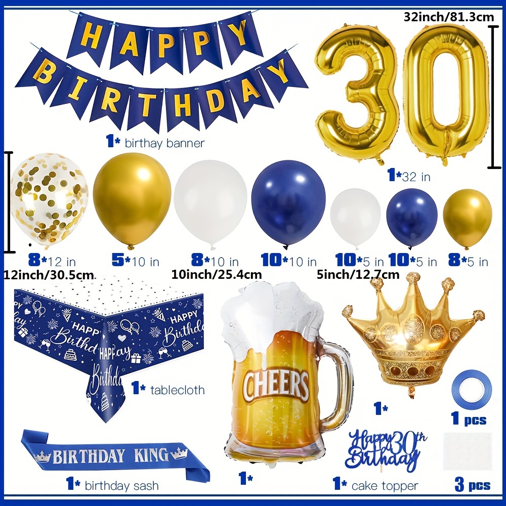 5 Gold Happy Birthday Confetti Balloons, Gold Party Balloons, Birthday  Balloons, Birthday Party Balloons 