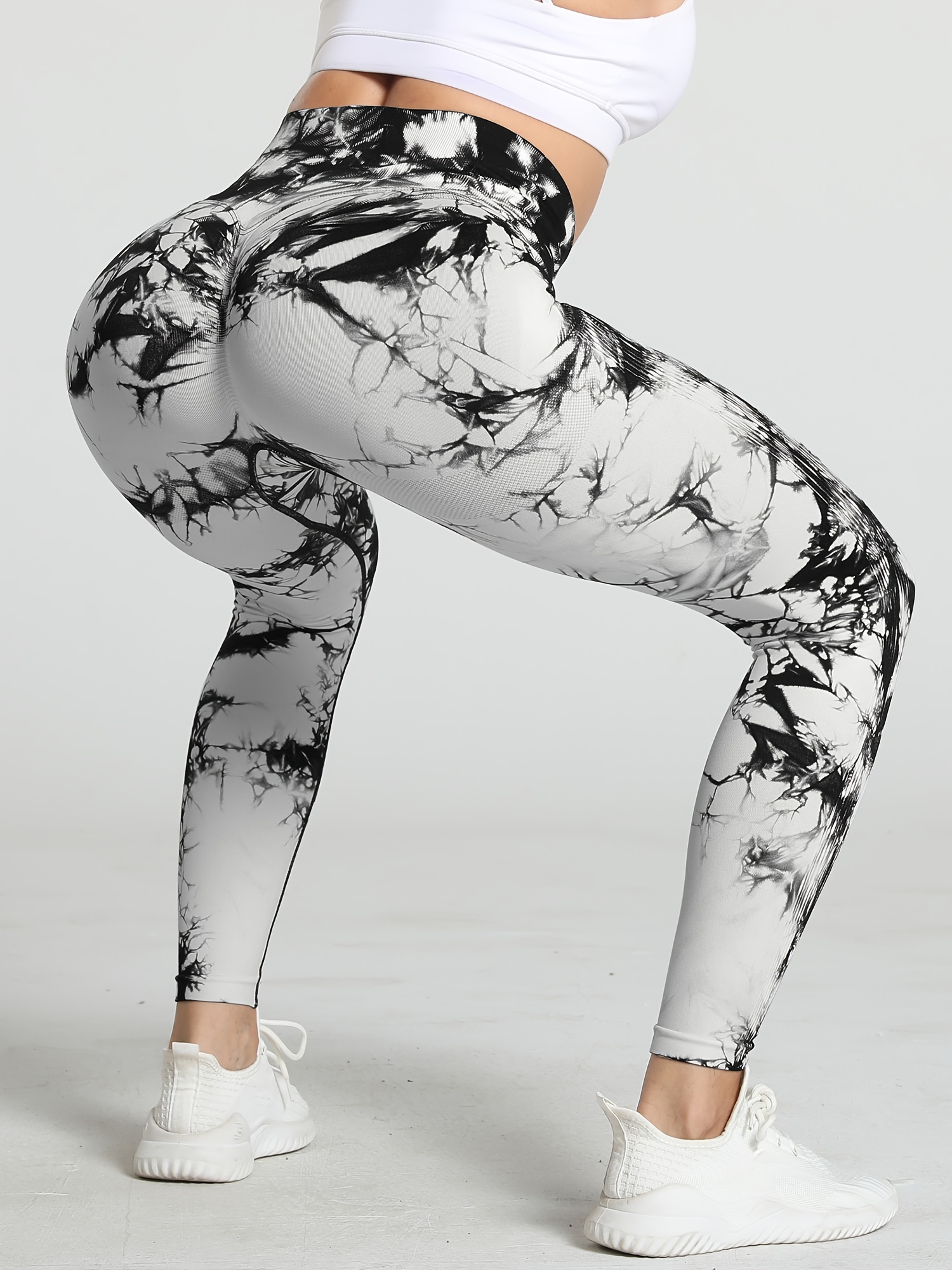 Rugkey Scrunch Butt Lift Leggings for Women Tie Dye High Waist Seamless  Workout Yoga Pants Ruched Booty Compression Tights : : Clothing