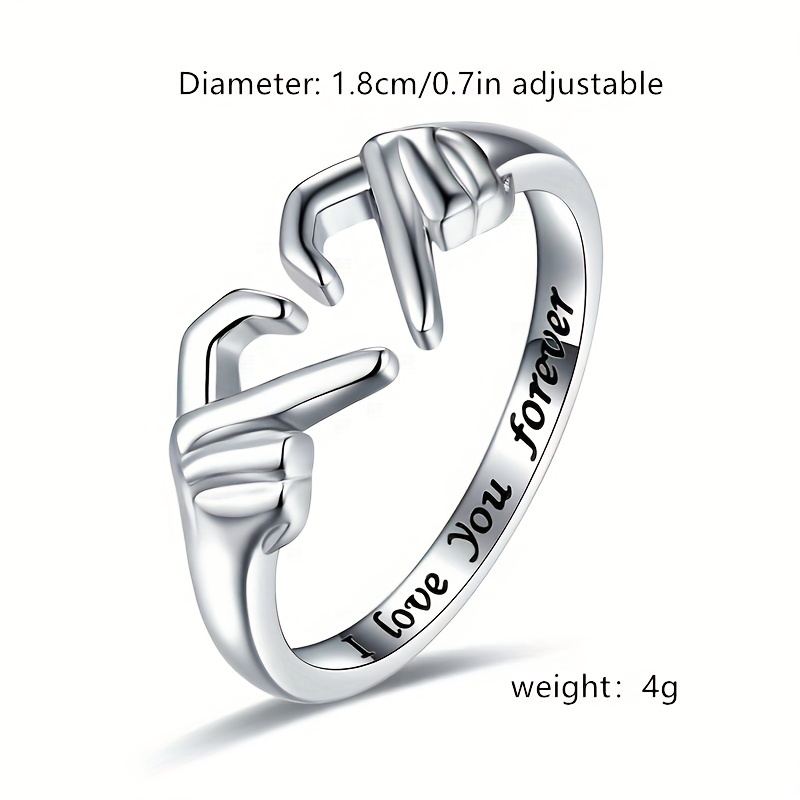 Heart Shape Opening Couples Ring Men's Alloy Band