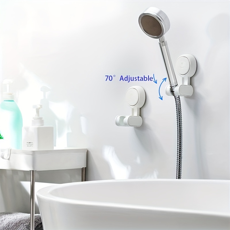 1pc punch free suction cup shower bracket shower base adjustable spray head fixed seat shower accessories details 1