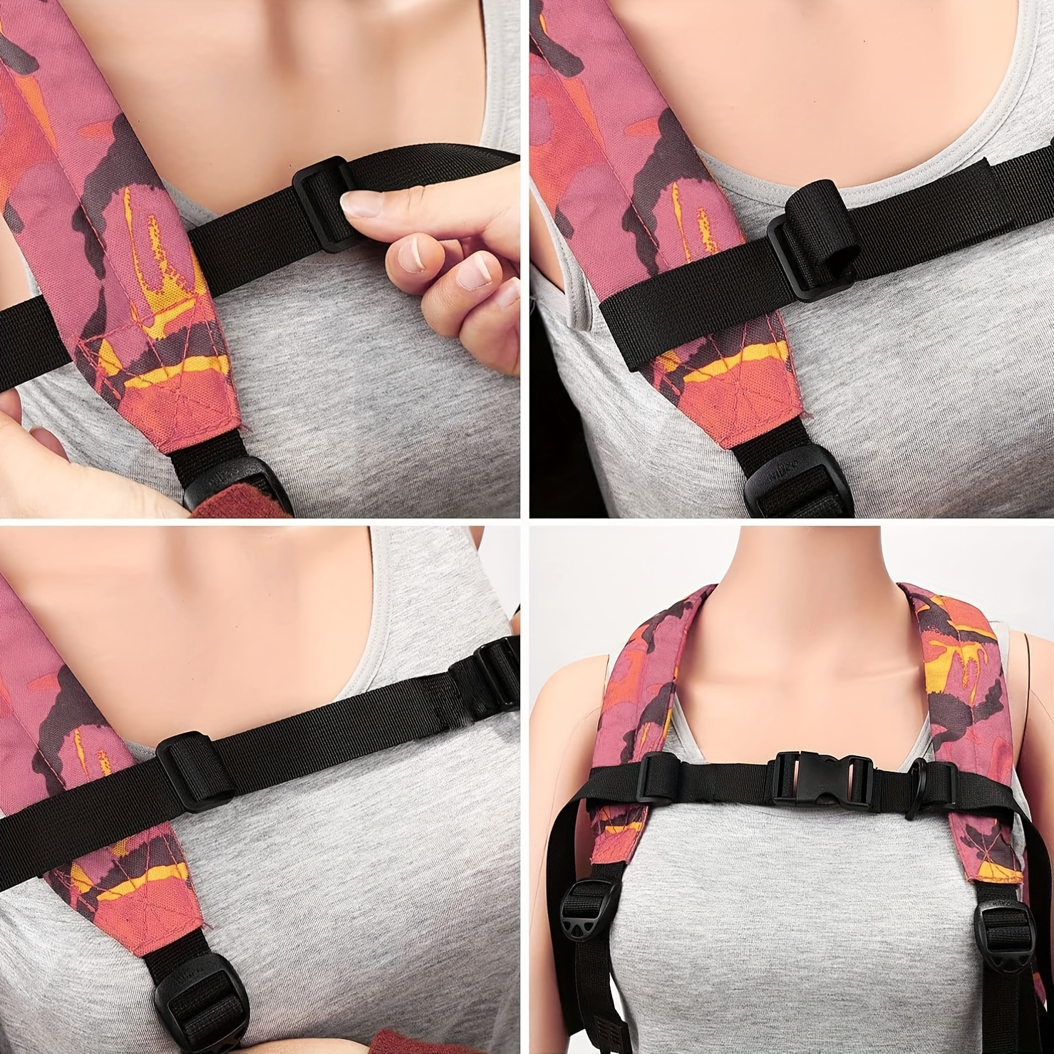 Adjustable Backpack Sack Bag Webbing Sternum Buckle Clip Straps Chest  Harness