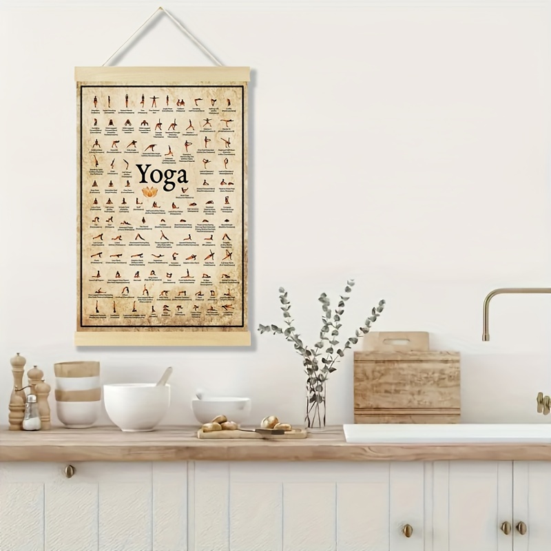 Yoga Wall Art Framed Print Ashtanga Vinyasa Yoga Primary Series Knowledge  Poster Vintage Yoga Poses Poster For Living Room Decorations