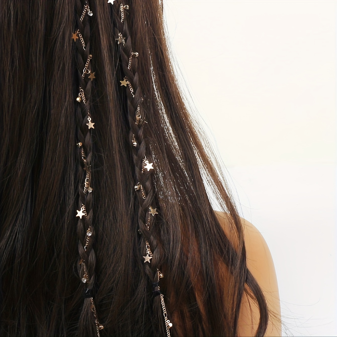 1pc Women Rhinestone Decor Fringe Trim Charm Glamorous Hair Chain