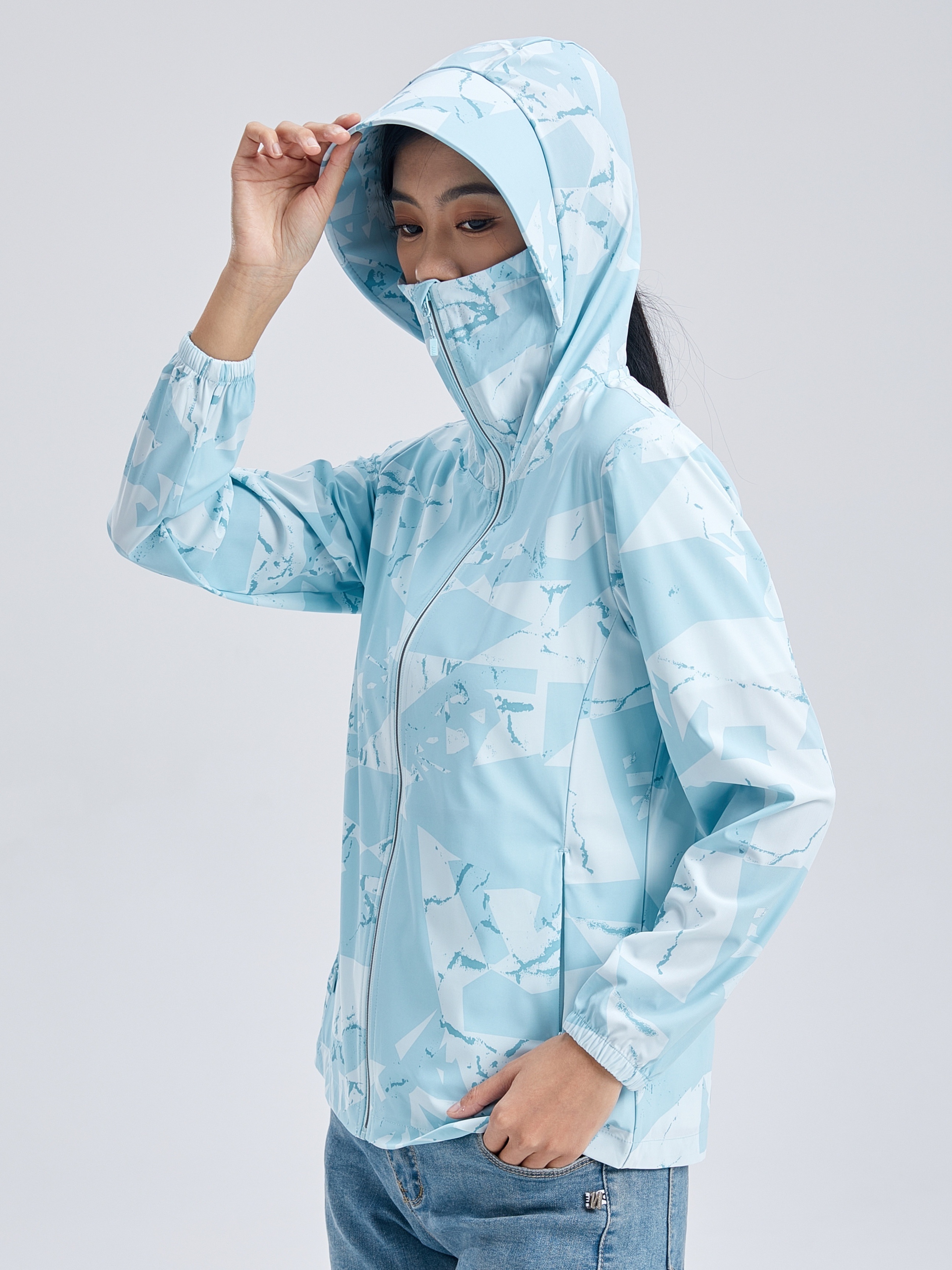 Acheter Manteau d'été à capuche pour femmes, protection solaire UPF50,  mince, respirant, résistant aux UV, vêtements d'extérieur