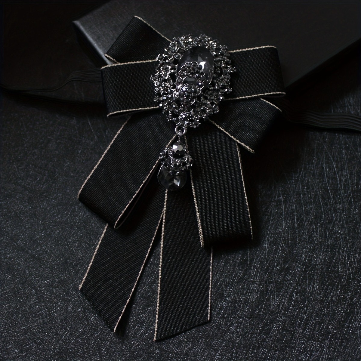 Image of Men's Bow Tie Rhinestone Webbing Accessory For Stage Performances And