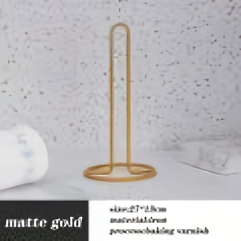 Brushed Gold Brass Paper Towel Holder Stand for Kitchen Countertop