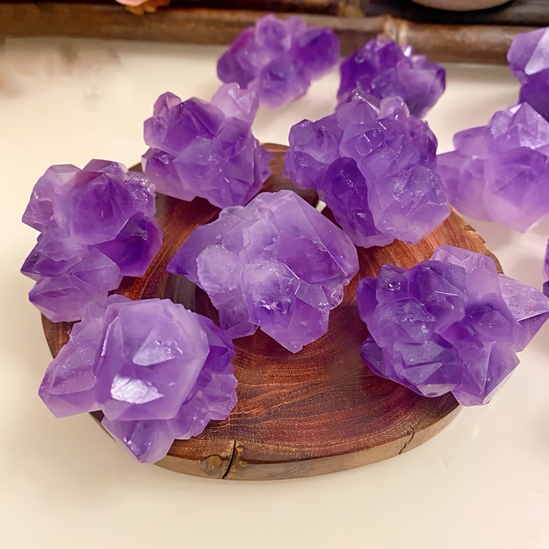2pcs Natural Amethyst Flower Crystals for Aromatherapy