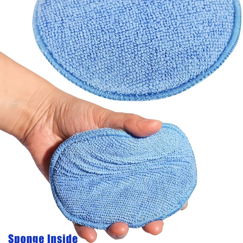 Blue Microfiber Wax Applicator Pads Perfect For A Shiny - Temu