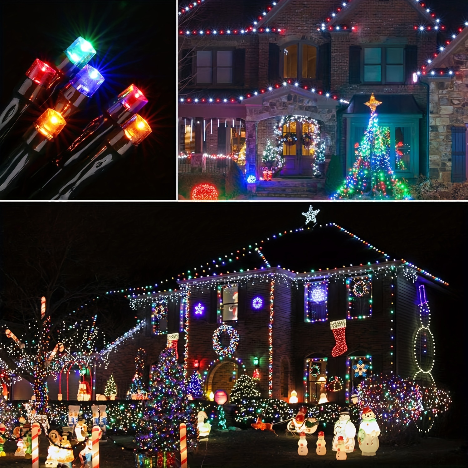 Rgb Led Christmas Tree Light 100led 130led Usb Waterproof Temu