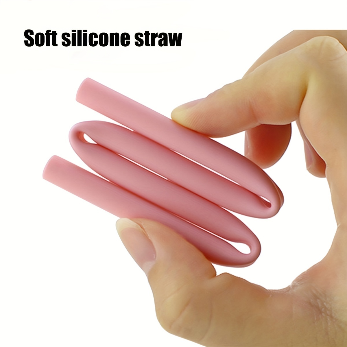 6pcs Rainbow Silicone Straws Large Straight Fine Reusable Straws