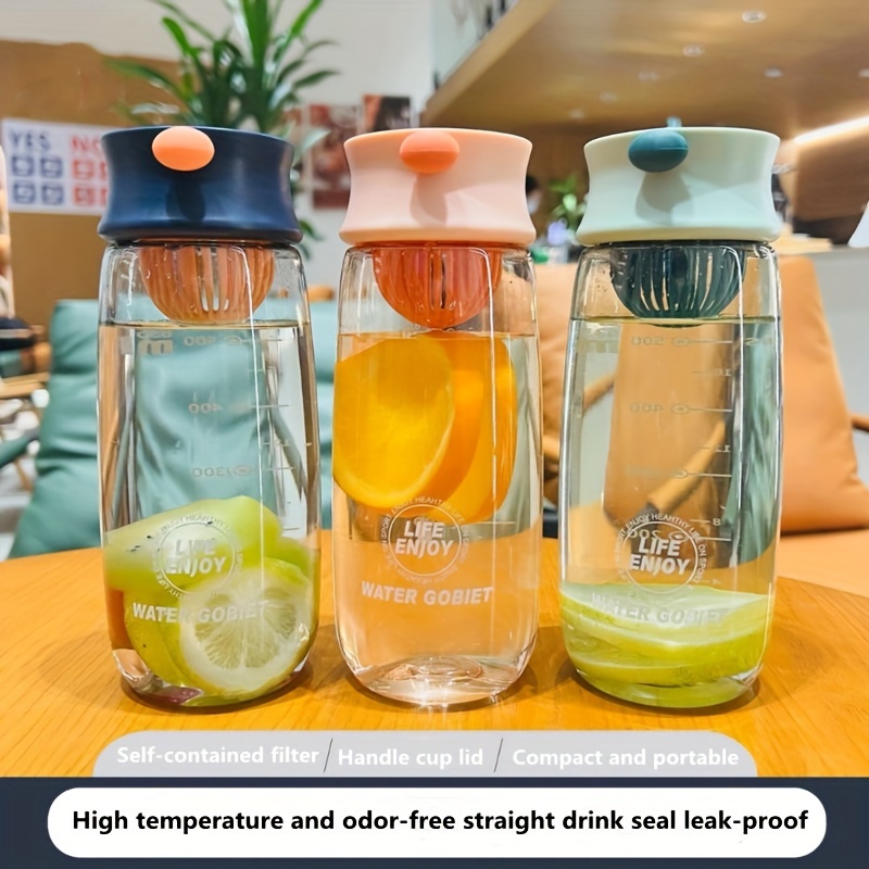 1pc Glass Tumbler, Clear Bottle With Lid For Outdoor