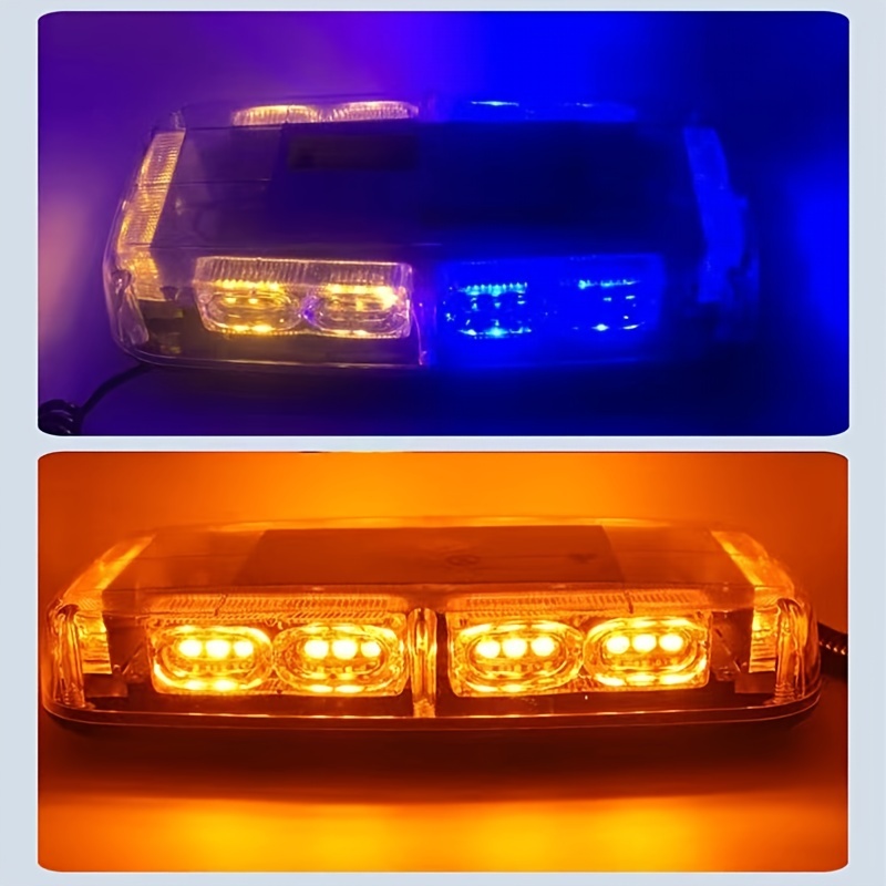 12-24V 24-LED Super Bright LED Emergency Strobe Lights Warning for Cars  Trucks Vehicle SUV Caution Hazard Construction Waterproof Amber Strobe Bar