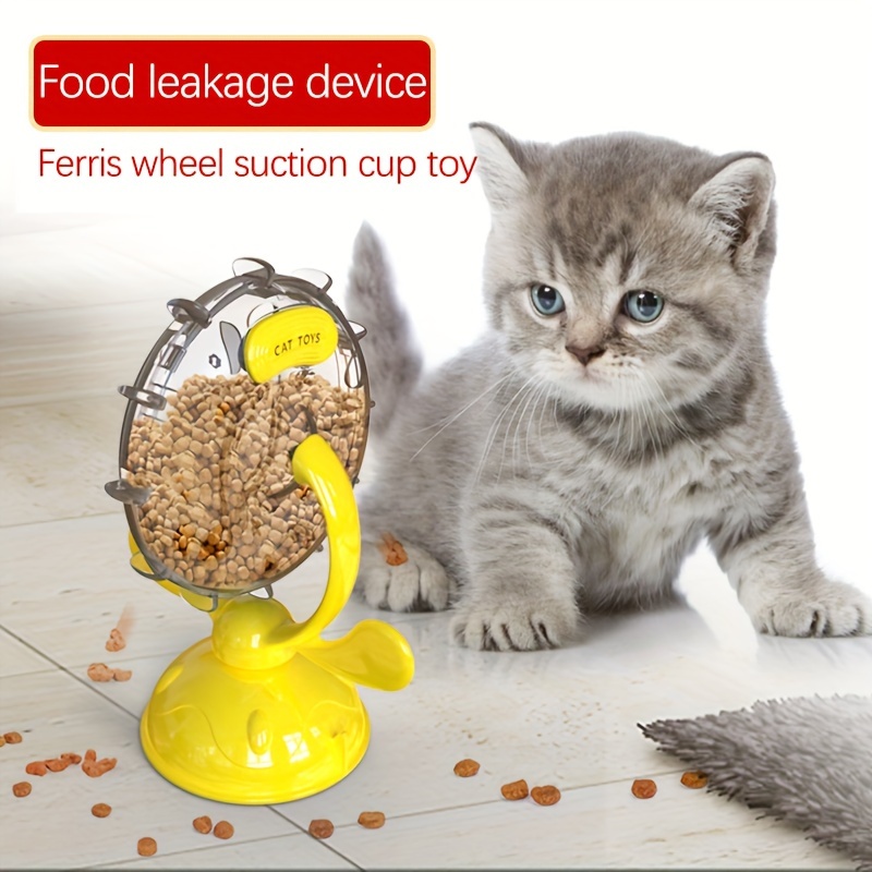 Cat Treat Dispenser Toy Windmill Cat Treat Puzzle Suction Cup Cat Treat Toys